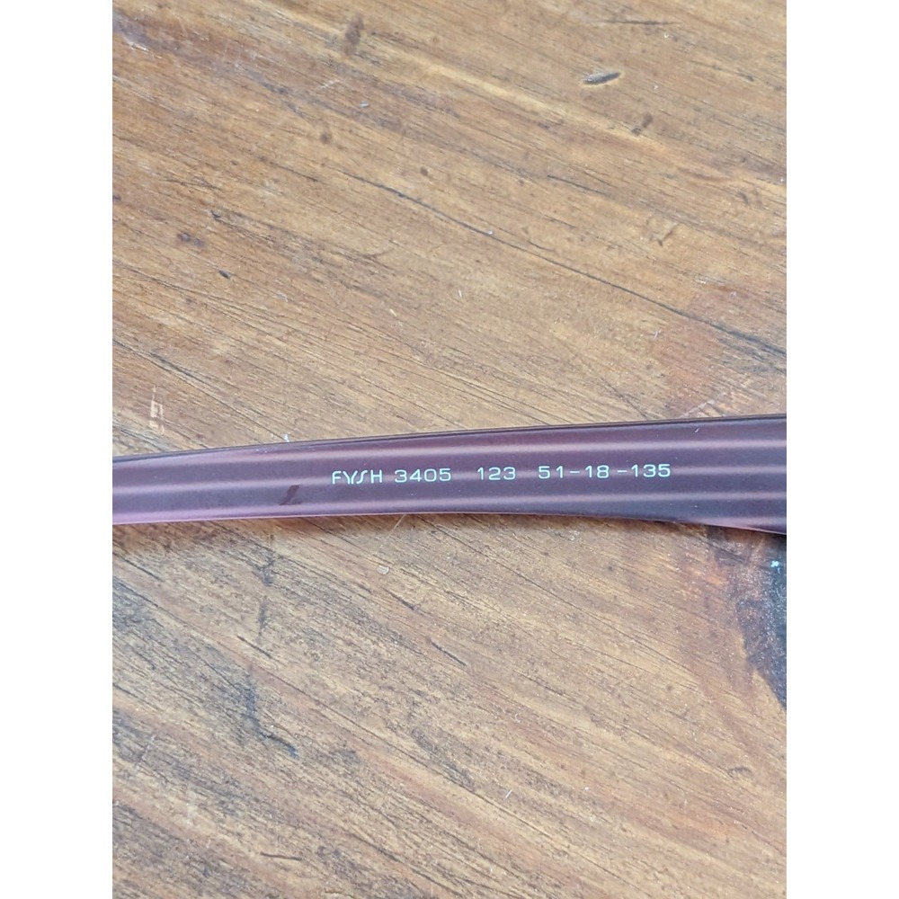 FYSH Eyewear Frame 3405 51-18-135 Purple Rectangular Half Rim Eyeglasses - Picture 5 of 6